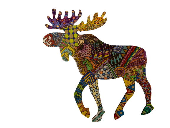 Basic Shape Moose MDF Cutout Wildlife Silhouette - Unfinished For DIY