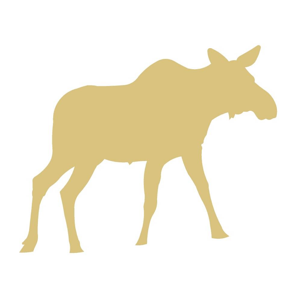 Basic Shape Moose MDF Cutout Silhouette - Unfinished For DIY