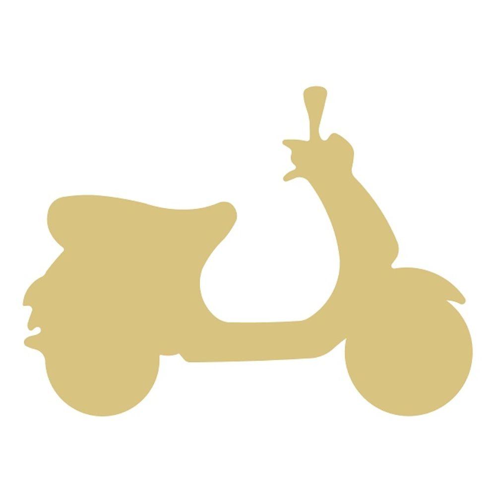 Basic Shape Moped MDF Cutout Silhouette - Unfinished For DIY