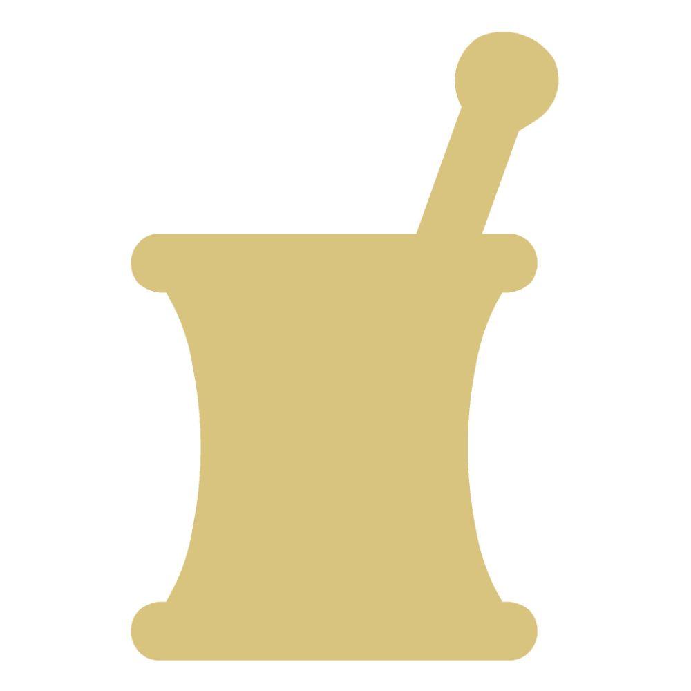 Basic Shape Mortar And Pestle MDF Cutout Kitchen Utensil Silhouette - Unfinished For DIY