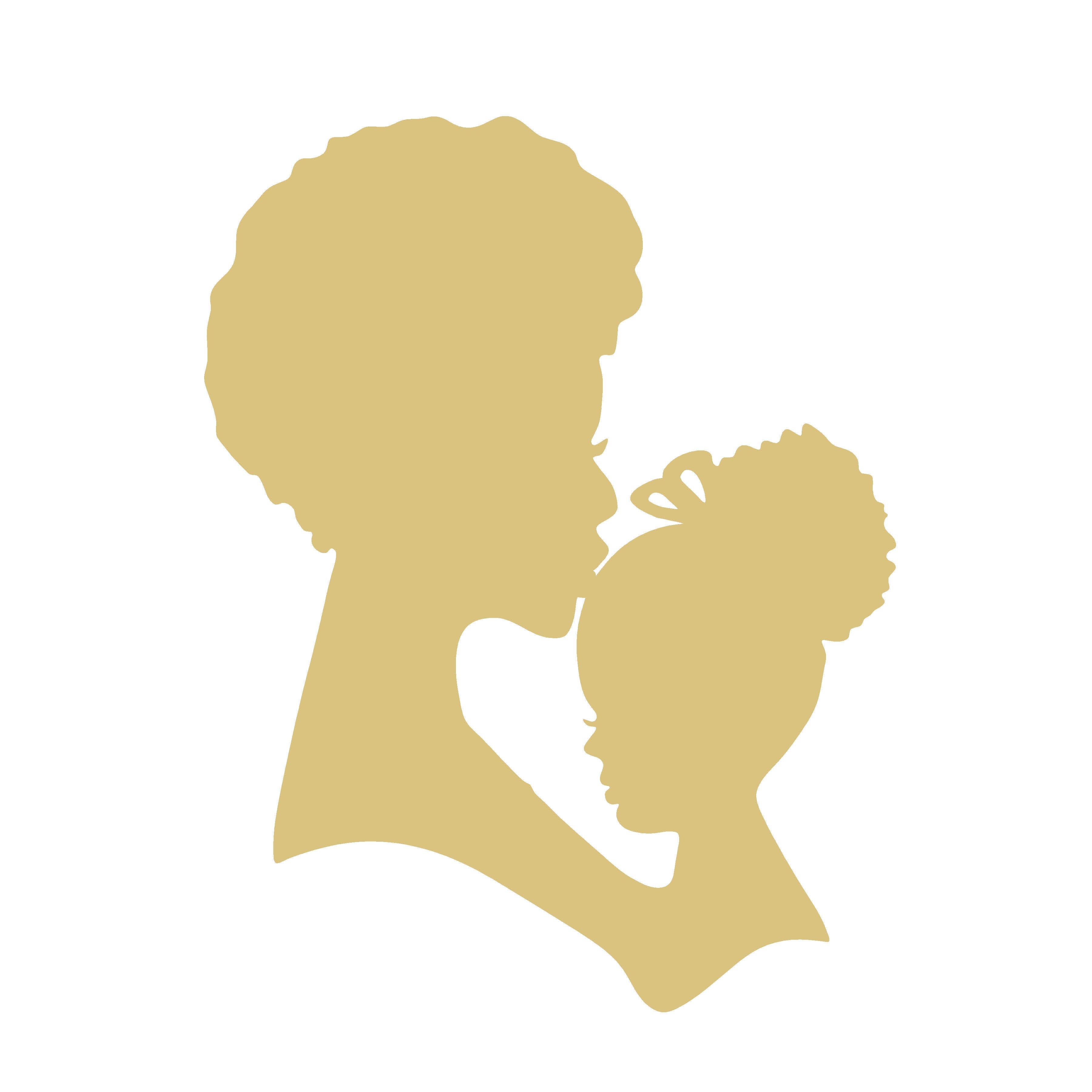 Basic Shape Mother And Daughter MDF Cutout Silhouette - Unfinished For DIY