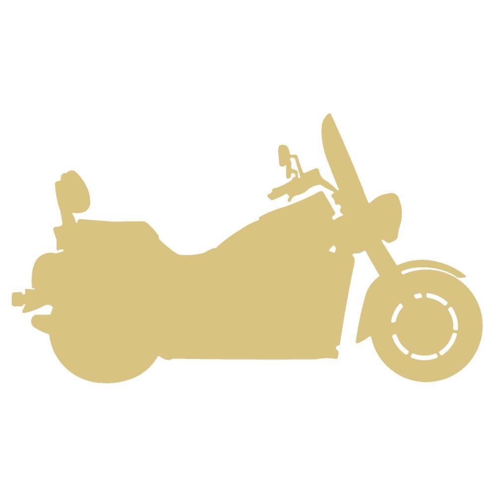 Basic Shape Motorcycle MDF Cutout Silhouette Style 3 - Unfinished For DIY