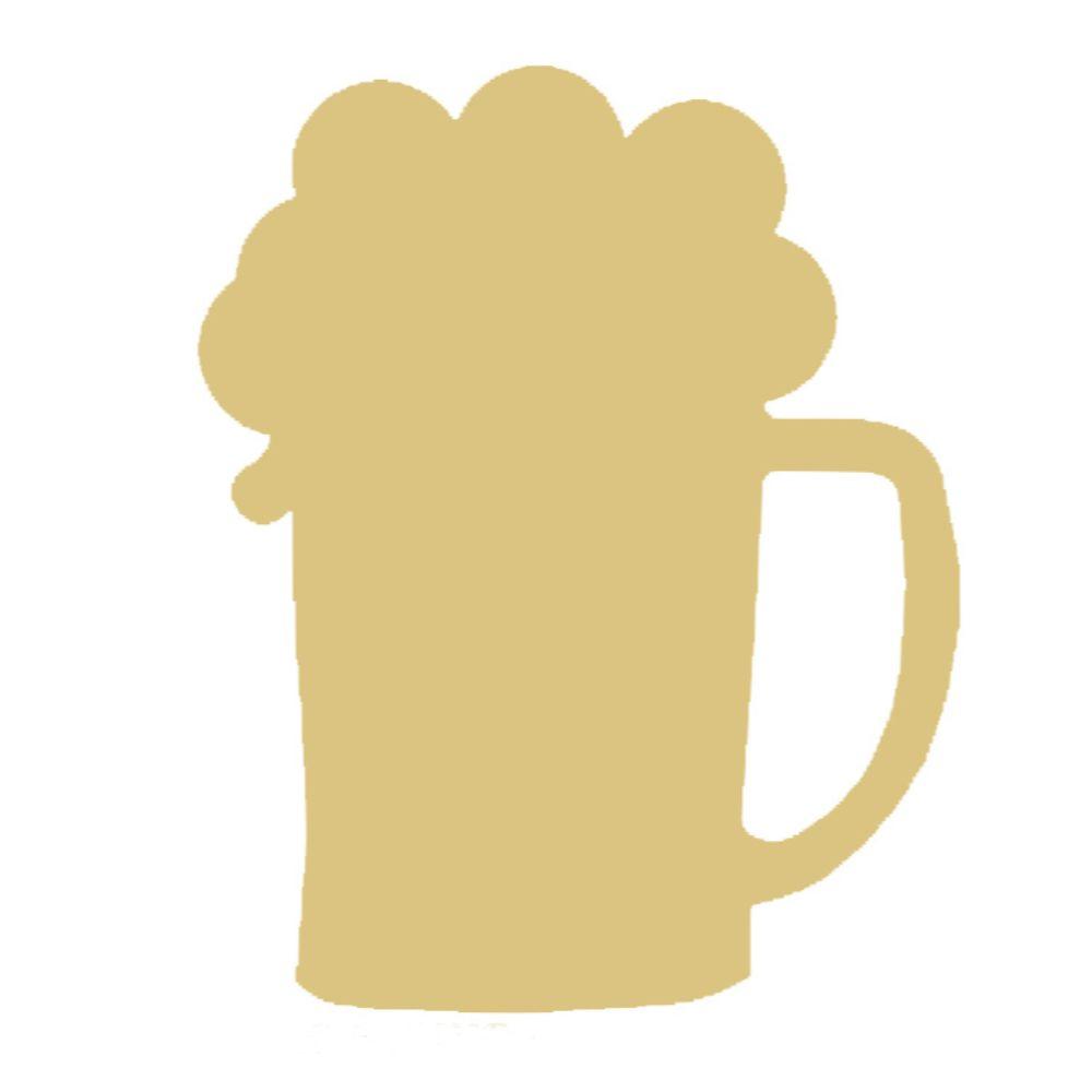 Basic Shape Mug MDF Cutout Beer Foam Silhouette - Unfinished For DIY