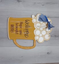 Basic Shape Mug MDF Cutout Beer Foam Silhouette - Unfinished For DIY