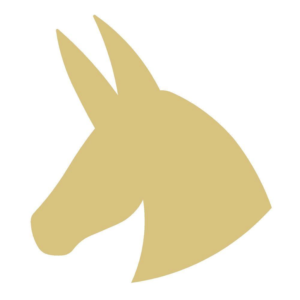 Basic Shape Mule Head MDF Cutout Silhouette - Unfinished For DIY