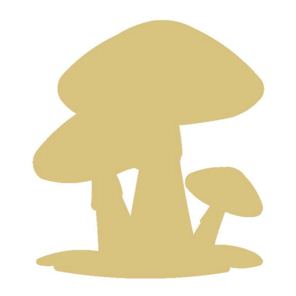 Basic Shape Three Mushrooms MDF Cutout Silhouette - Unfinished For DIY