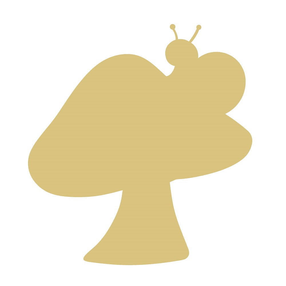 Basic Shape Mushroom MDF Cutout With Snail Silhouette - Unfinished For DIY