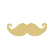 Basic Shape Mustache MDF Cutout Handlebar Silhouette - Unfinished For DIY