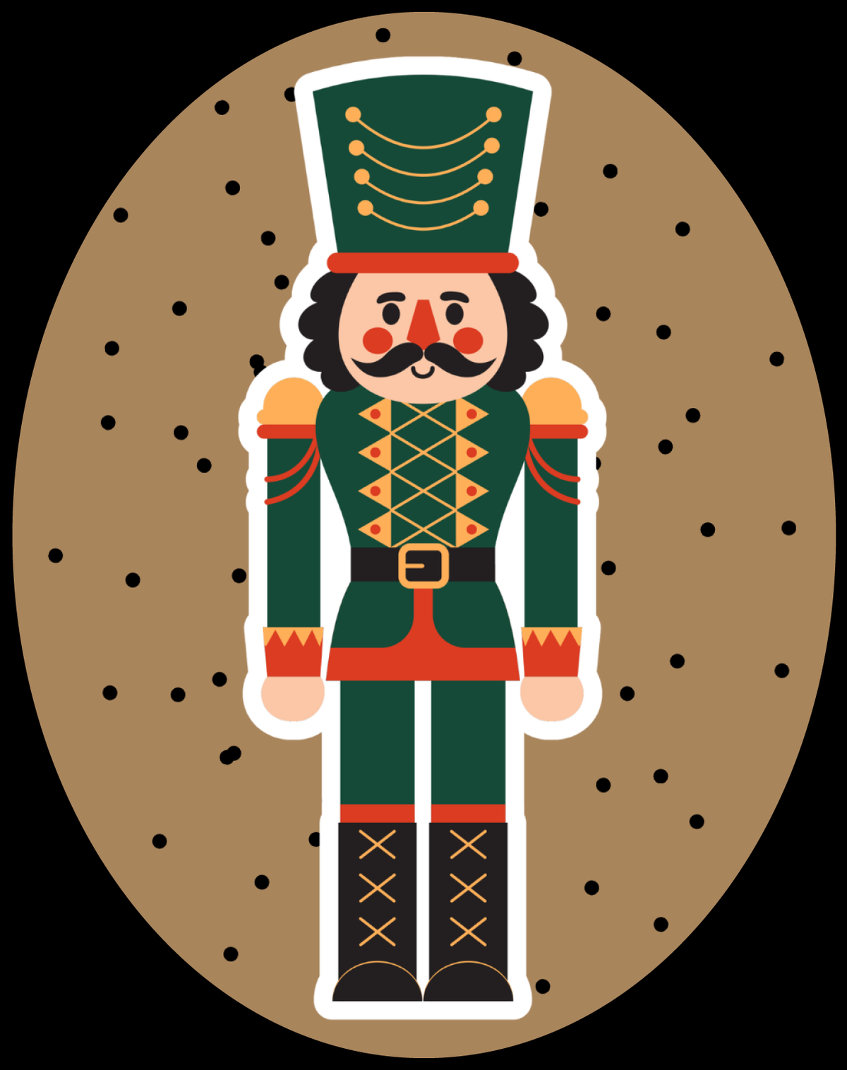 Maizy Wollenburg NUTCRACKER IN GREEN, RED AND GOLD UNIFORM