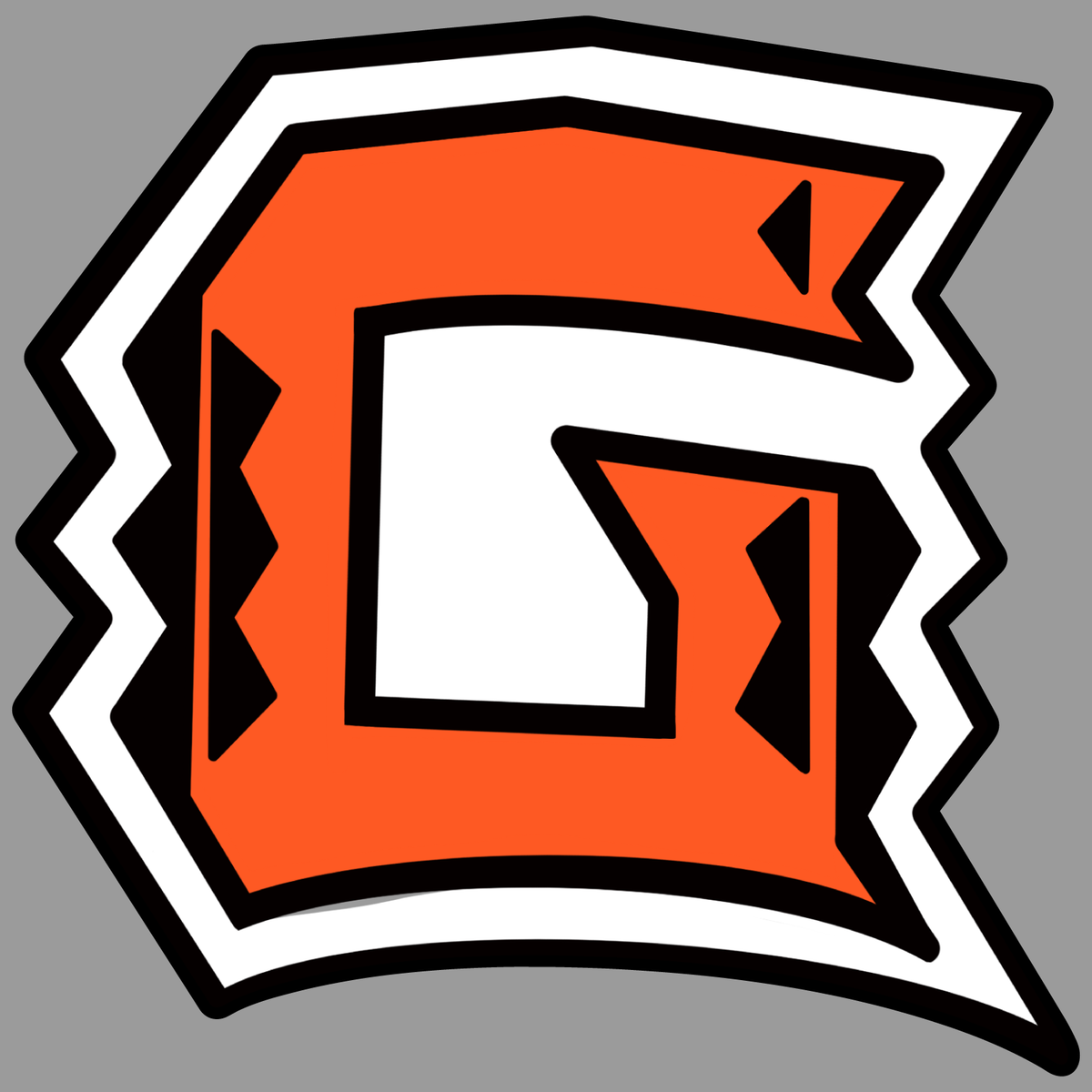 Maizy Wollenburg LETTER G IN ORANGE WITH WHITE BORDER