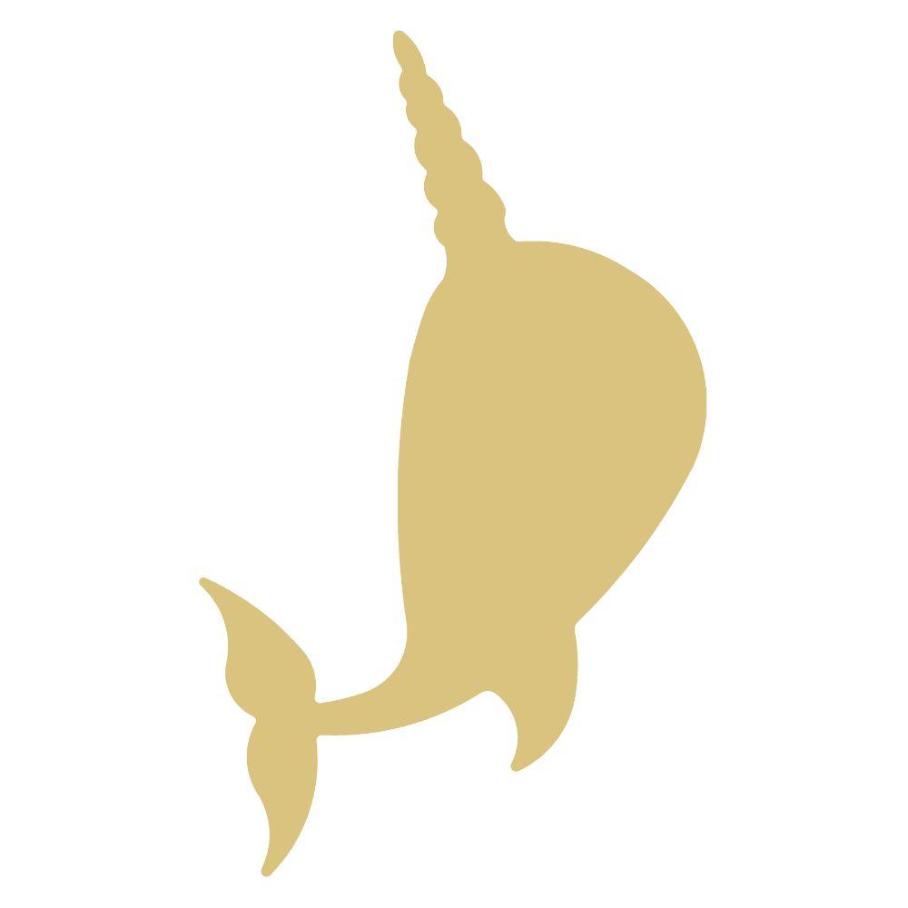 Basic Shape Narwhal MDF Cutout Narwhal Silhouette - Unfinished For DIY