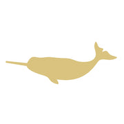 Basic Shape Narwhal MDF Cutout Silhouette - Unfinished For DIY
