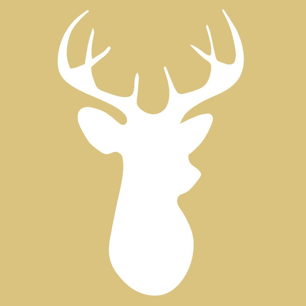 Negative Basic Shape Deer MDF Cutout Deer Head Silhouette - Unfinished For DIY