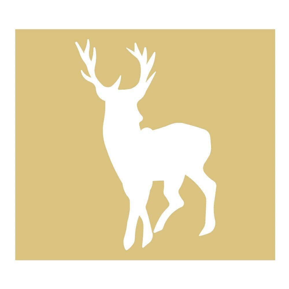 Negative Basic Shape Deer MDF Cutout Wildlife Silhouette - Unfinished For DIY