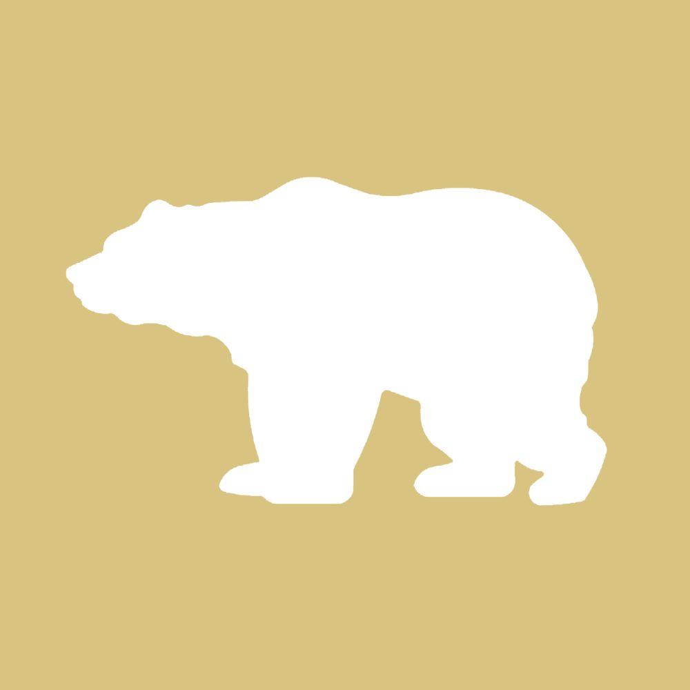 Negative Basic Shape Bear MDF Cutout Grizzly Bear Silhouette - Unfinished For DIY