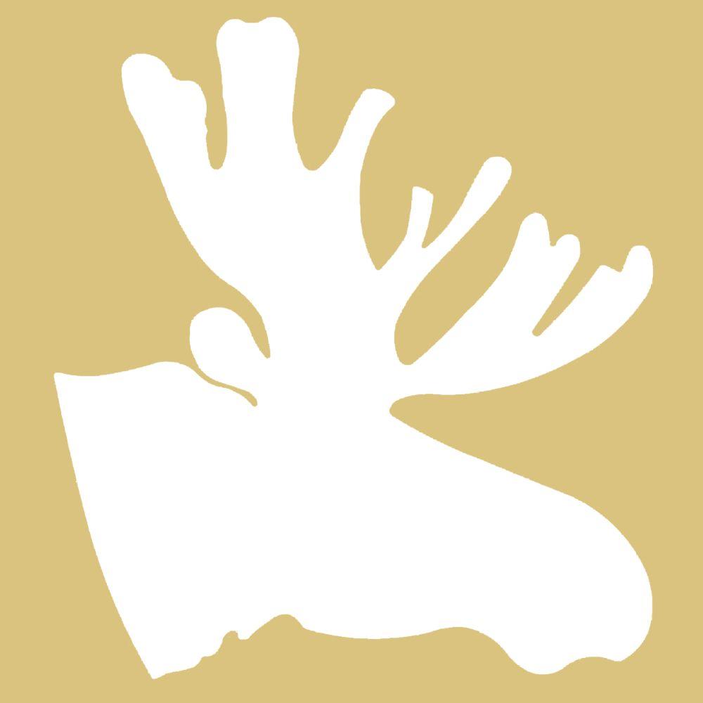 Negative Basic Shape Moose MDF Cutout Antlered Silhouette - Unfinished For DIY