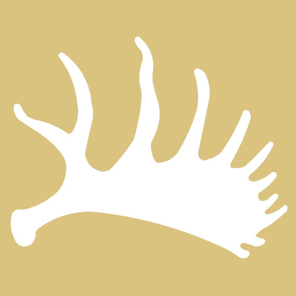 Negative Basic Shape Moose Antler MDF Cutout Silhouette - Unfinished For DIY