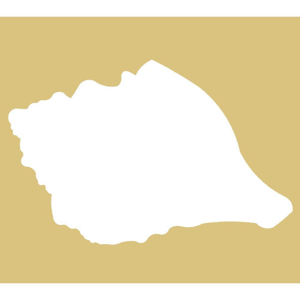 Negative Basic Shape Shell MDF Cutout Seashell Silhouette - Unfinished For DIY