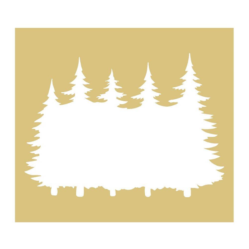 Negative Basic Shape Tree Line MDF Cutout Forest Silhouette - Unfinished For DIY