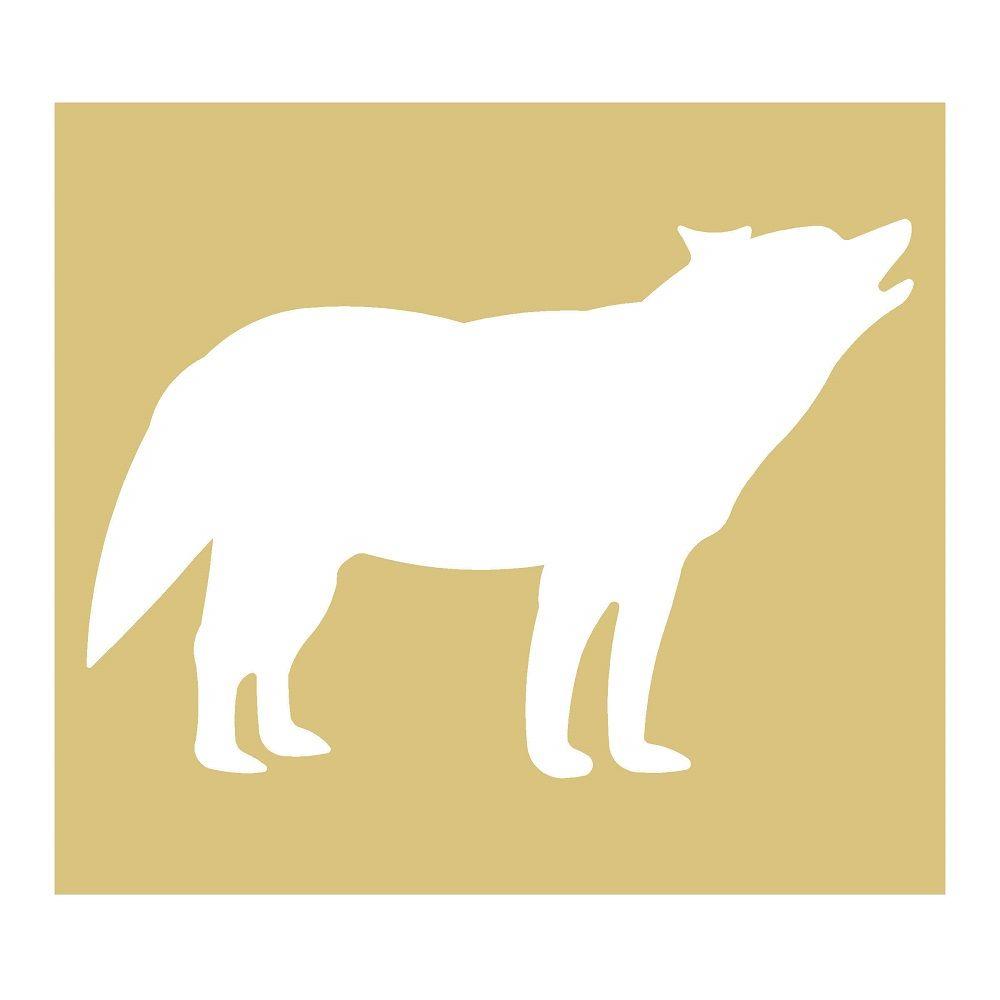 Negative Basic Shape Wolf MDF Cutout Wolf Silhouette - Unfinished For DIY