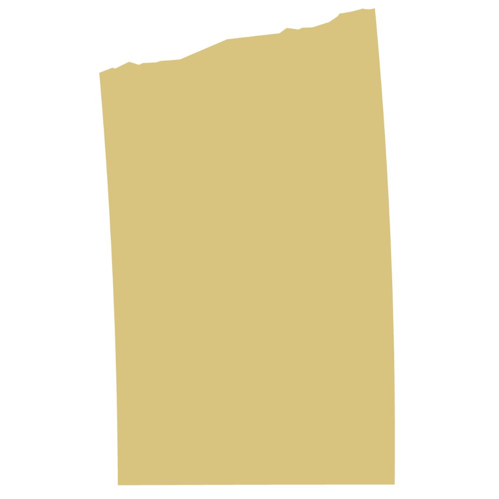 Basic Shape North Dakota MDF Cutout State Silhouette - Unfinished For DIY