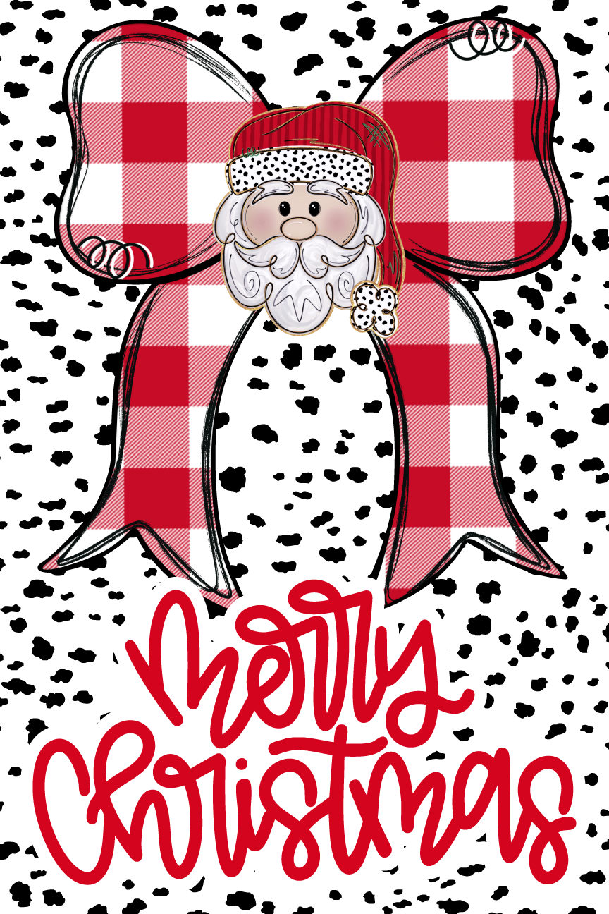NINE TWENTY FOUR DESIGNS MERRY CHRISTMAS BOW WITH SANTA HEAD