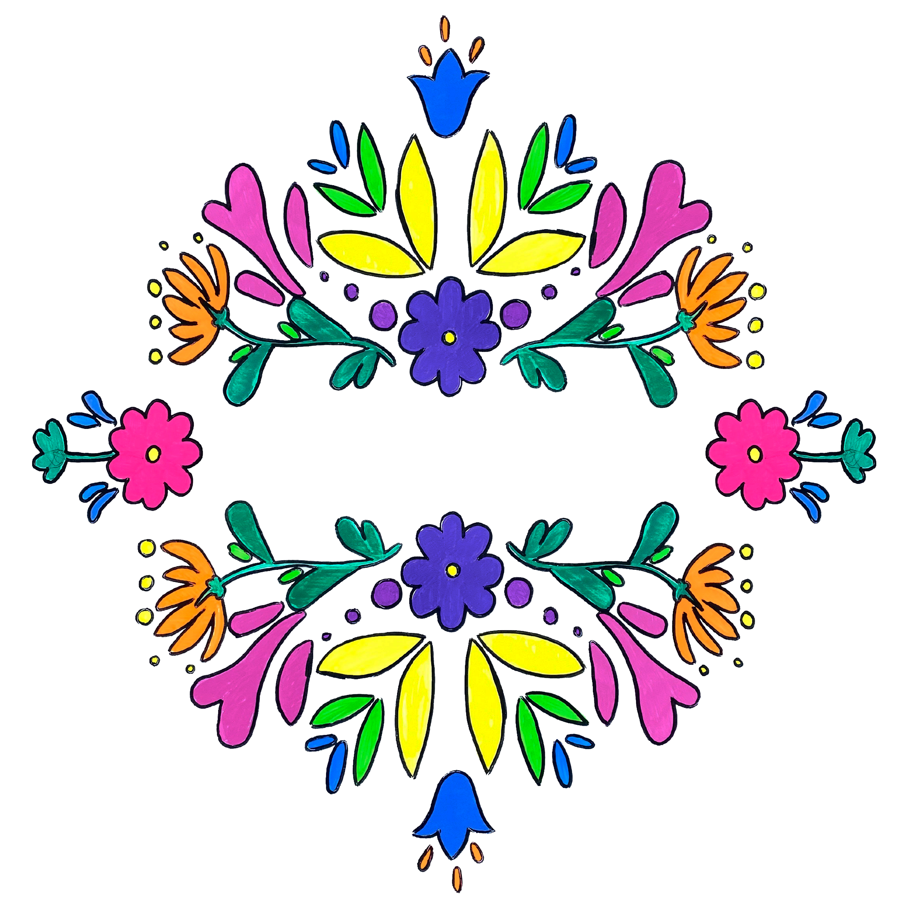 VICK CRAFTS CIRCLE WITH BRIGHT FLOWERS