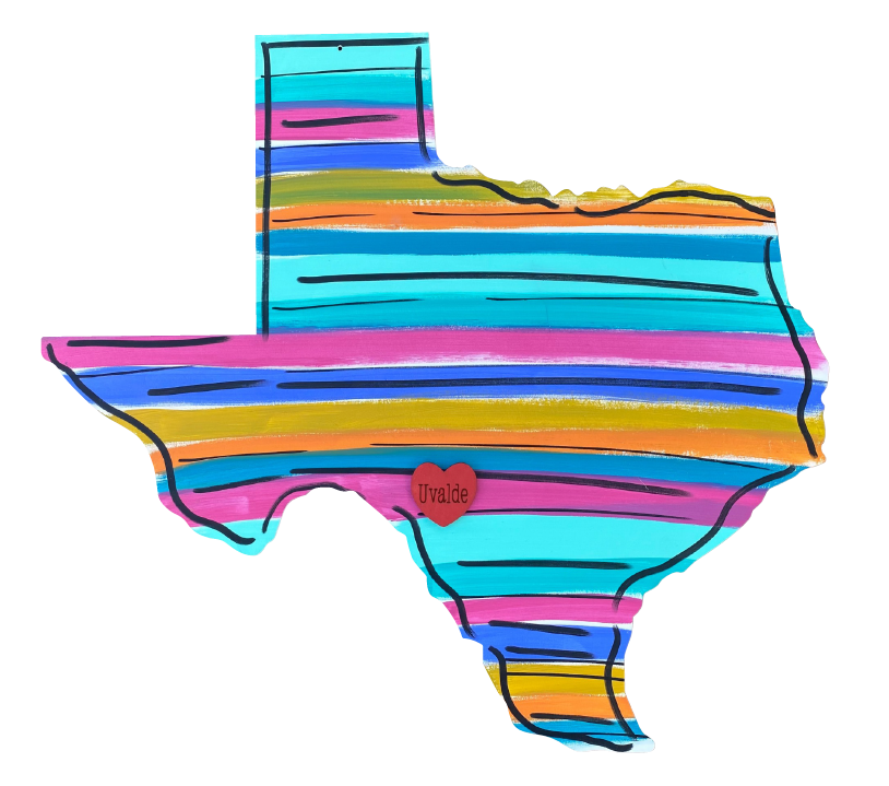 VICK CRAFTS COLORFUL TEXAS WITH HEART