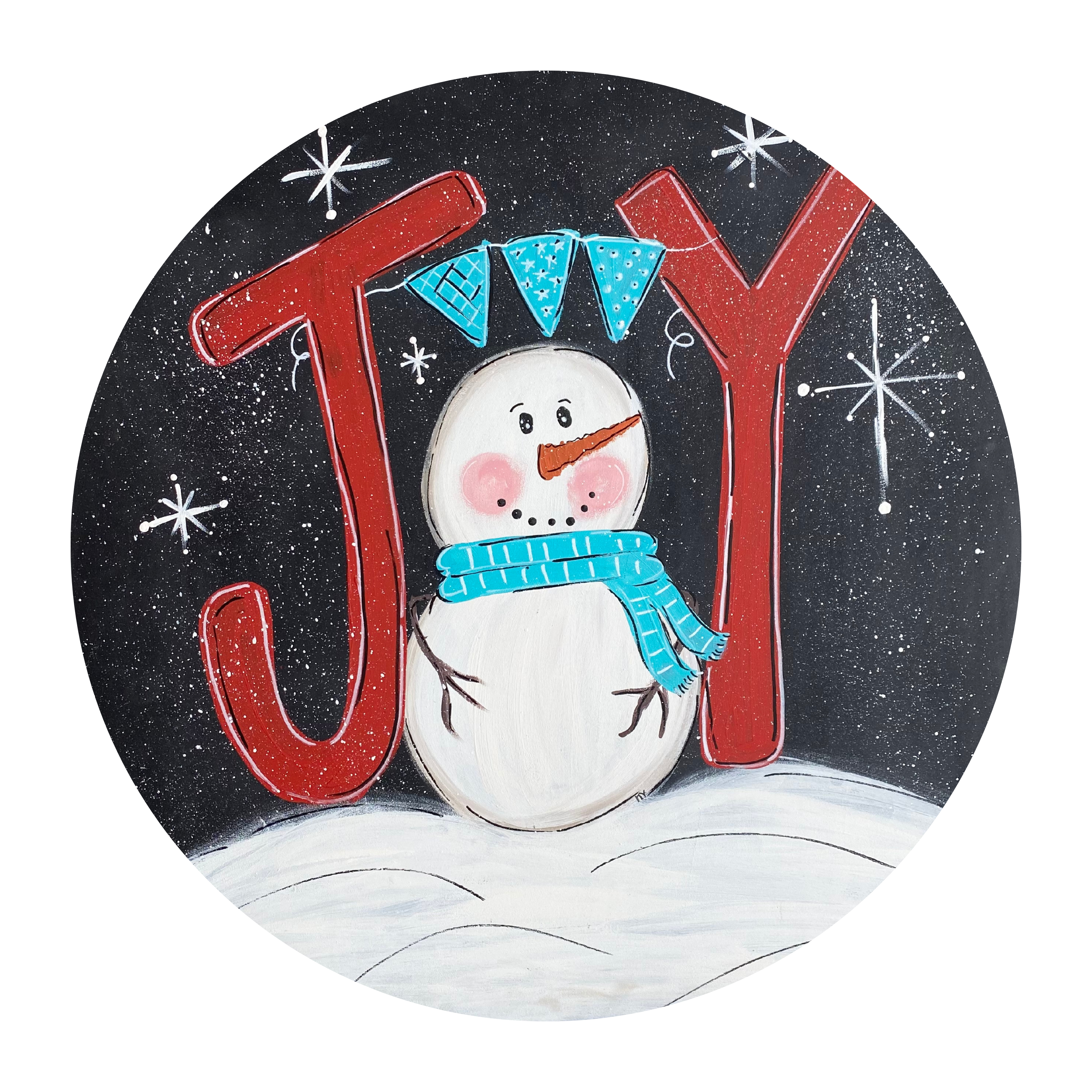 VICK CRAFTS CIRCLE WITH JOY SNOWMAN