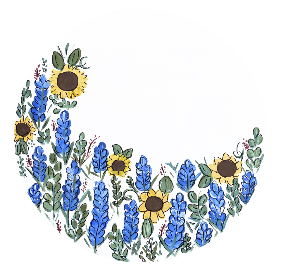 VICK CRAFTS FLOWERS ON CIRCLE