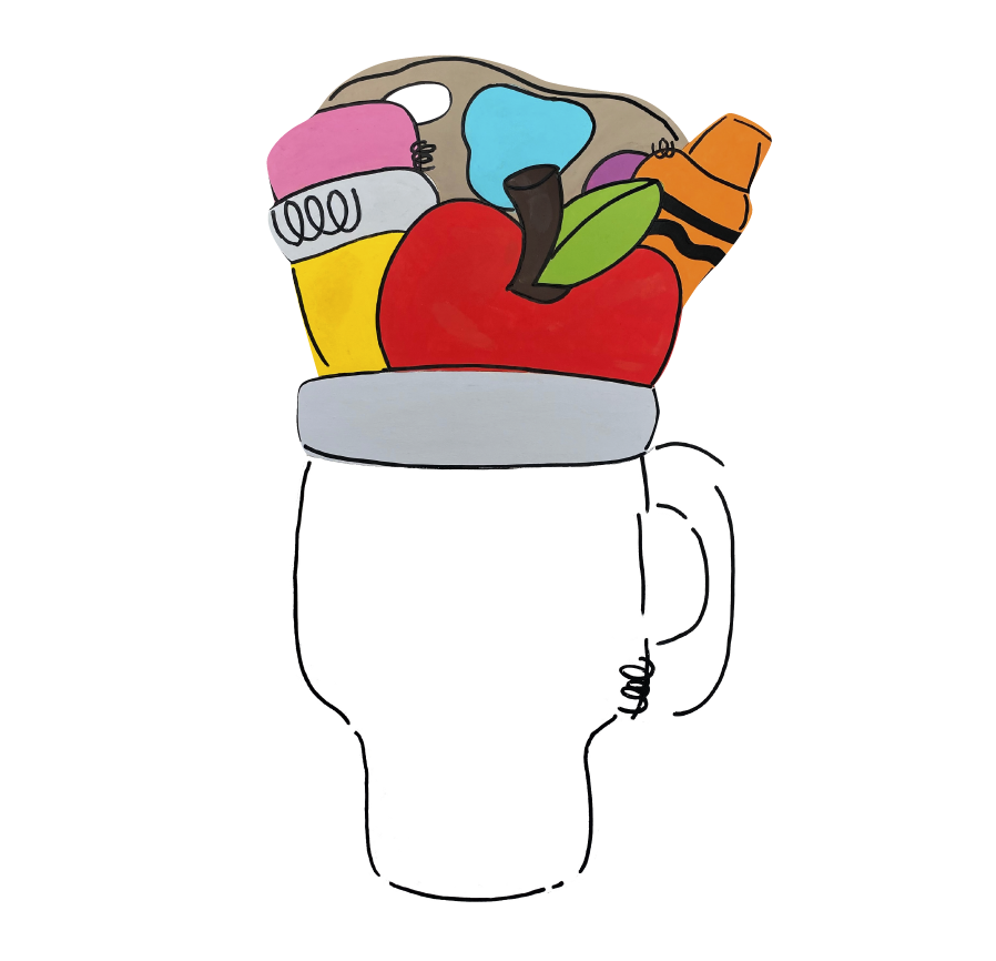 VICK CRAFTS CUP WITH SCHOOL SUPPLIES