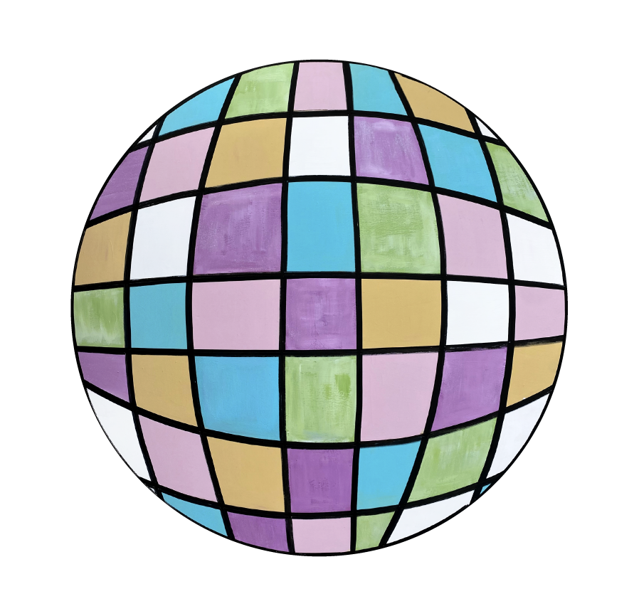 VICK CRAFTS DISCO BALL WITH BLUE AND PURPLE