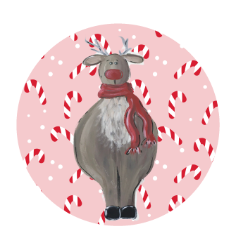 VICK CRAFTS CIRCLE REINDEER WITH CANDY CANES