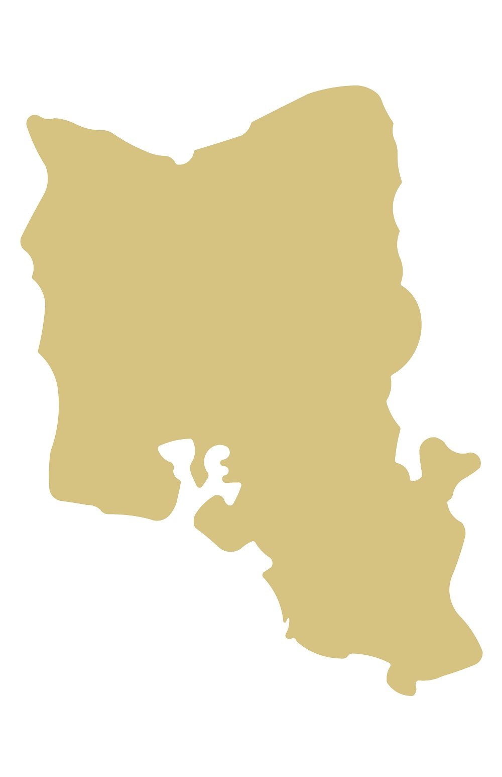 Basic Shape Oahu Island MDF Cutout Silhouette - Unfinished For DIY