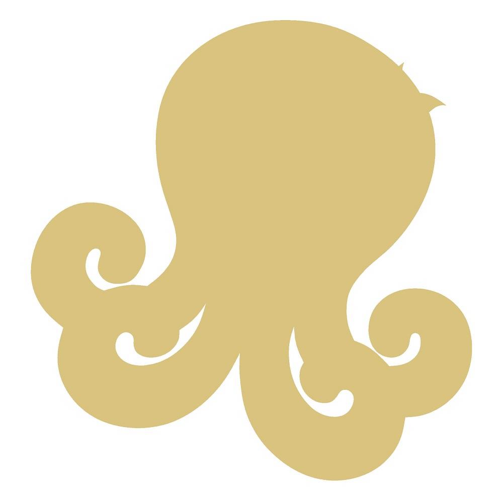 Basic Shape Octopus MDF Cutout Sea Life Silhouette - Unfinished For DIY
