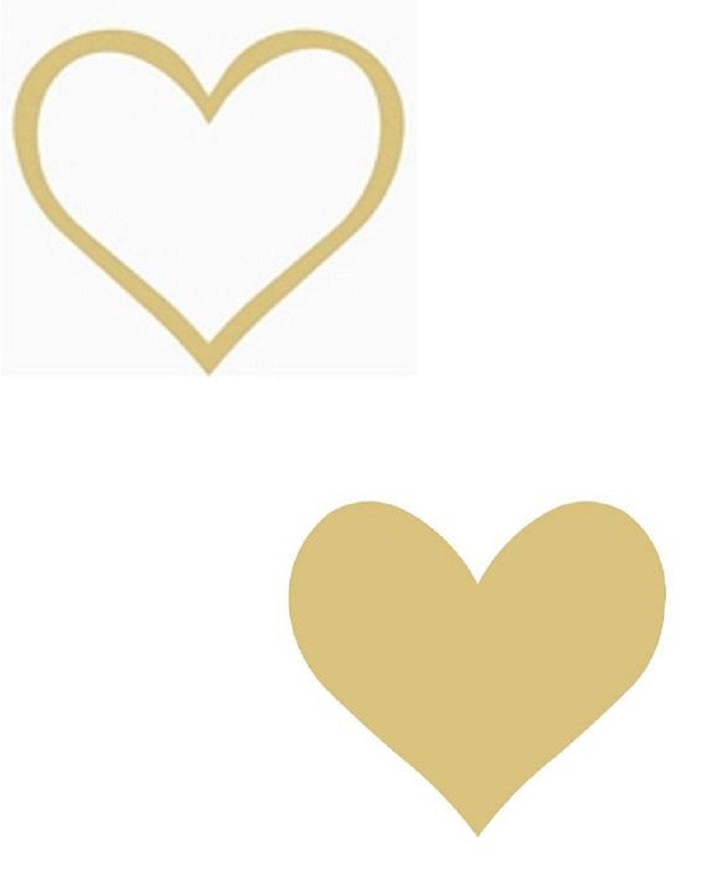 Basic Shape Open Hearts MDF Cutout Outline - Unfinished For DIY