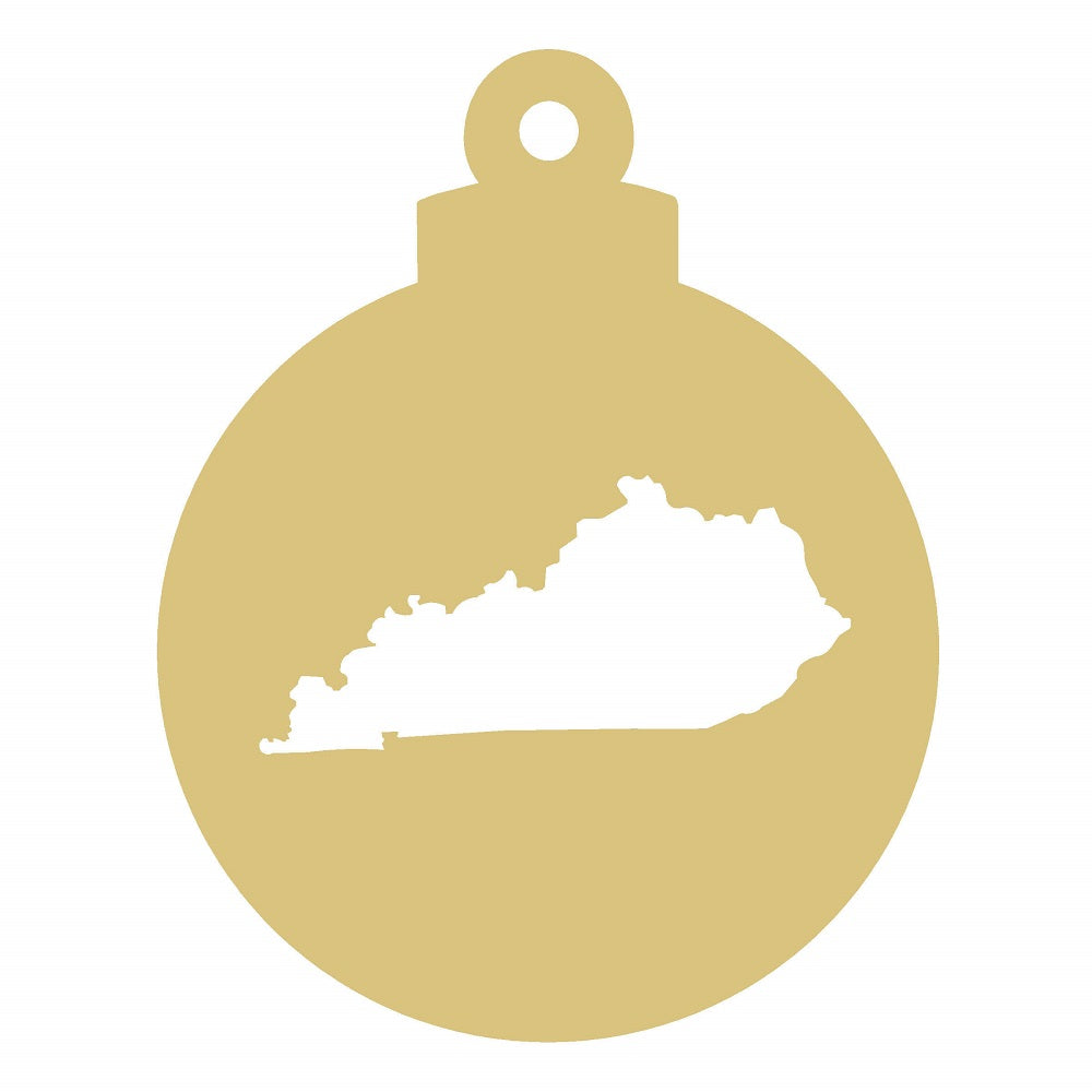 Basic Shape Ornament MDF Cutout Kentucky State Silhouette - Unfinished For DIY
