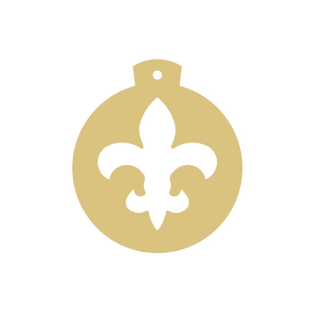 Basic Shape Ornament MDF Cutout Fleur De Lis Silhouette - Unfinished For DIY