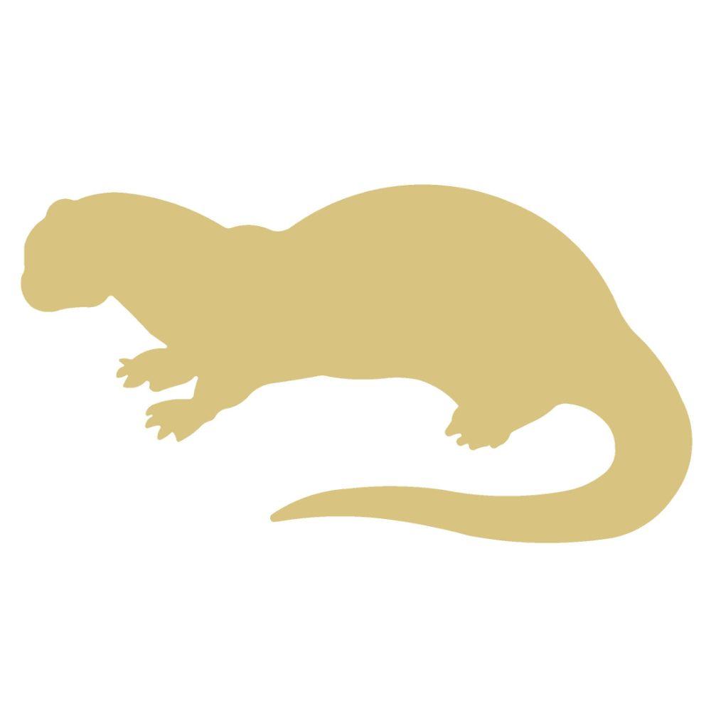 Basic Shape Otter MDF Cutout Swimming Silhouette - Unfinished For DIY