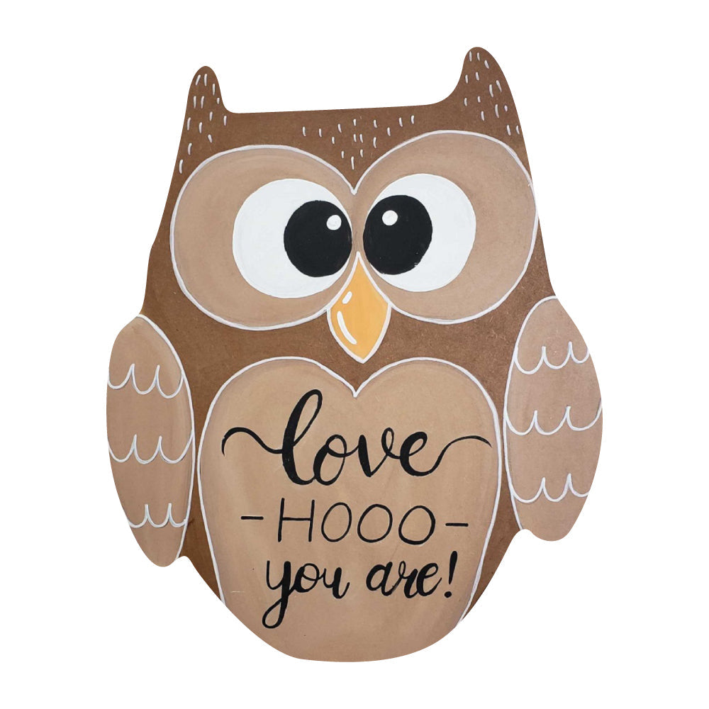 Basic Shape Owl MDF Cutout Silhouette Style 3 - Unfinished For DIY