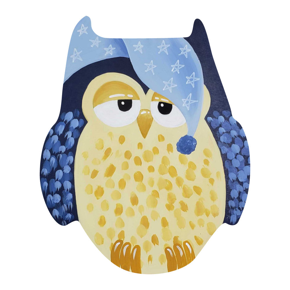 Basic Shape Owl MDF Cutout Silhouette Style 3 - Unfinished For DIY