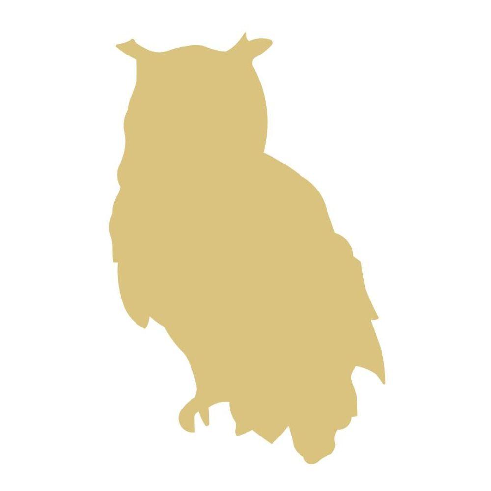 Basic Shape Owl MDF Cutout Silhouette Style 4 - Unfinished For DIY