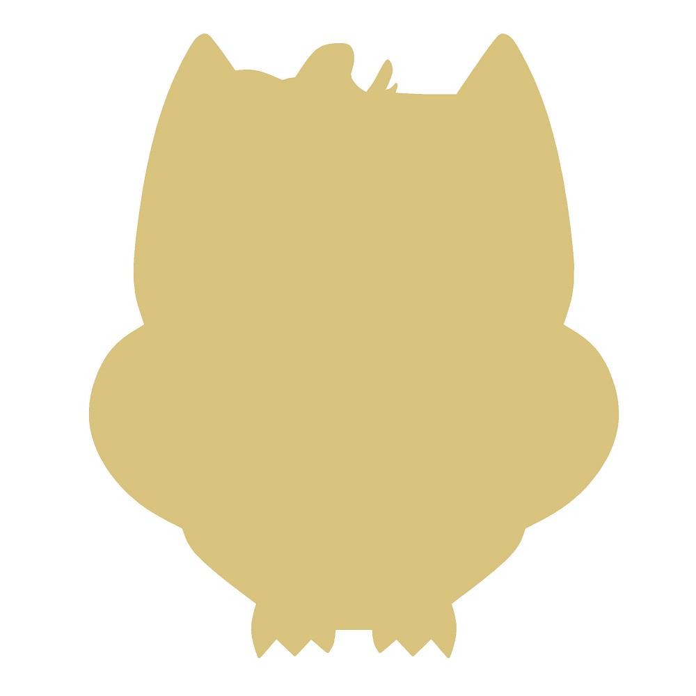 Basic Shape Owl MDF Cutout Silhouette Style 7 - Unfinished For DIY