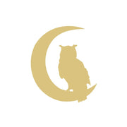 Basic Shape Crescent Moon MDF Cutout Owl On Moon Silhouette - Unfinished For DIY