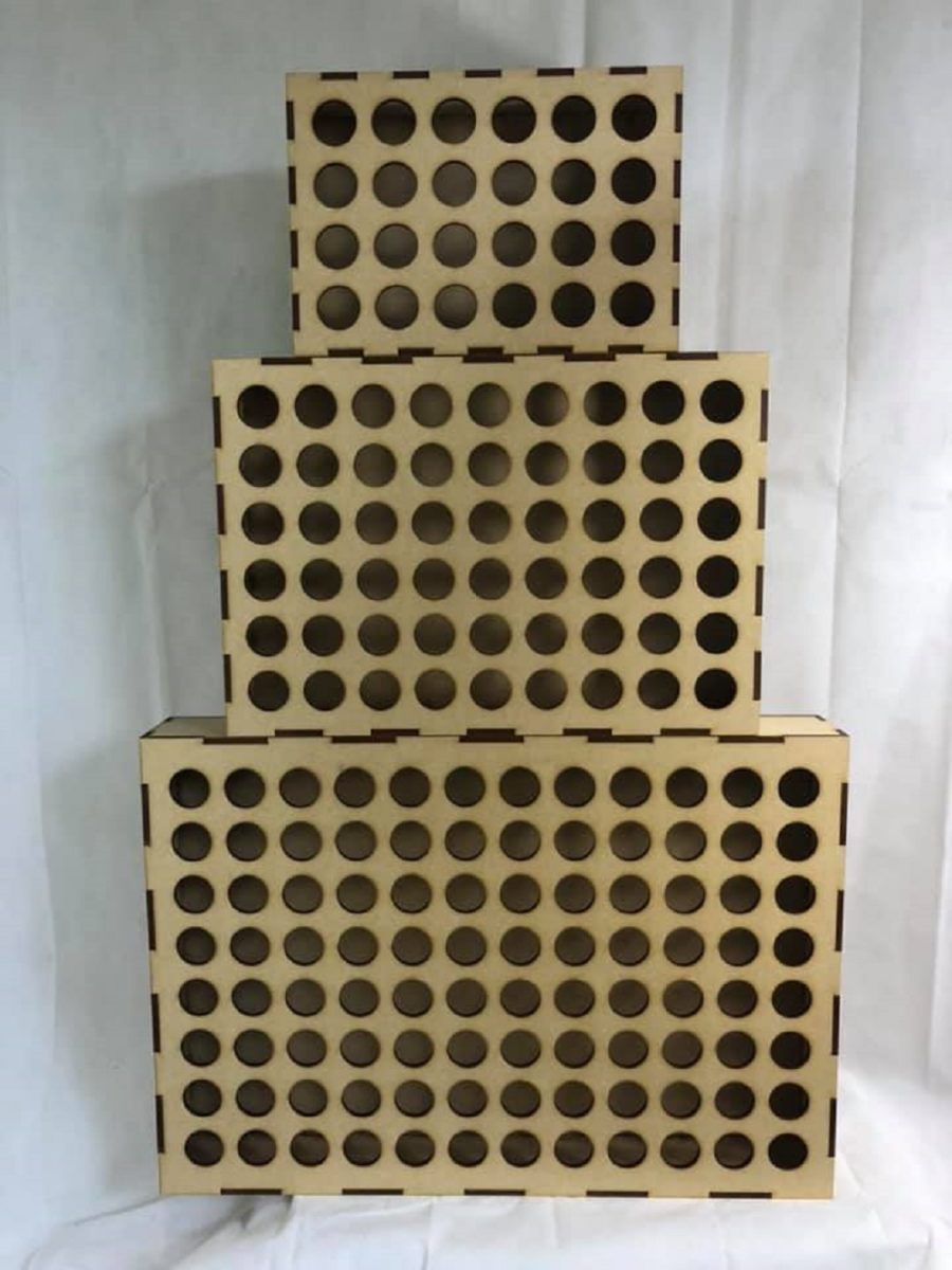 Studio Supplies Paint Bottle Storage Box MDF Cutout - Unfinished