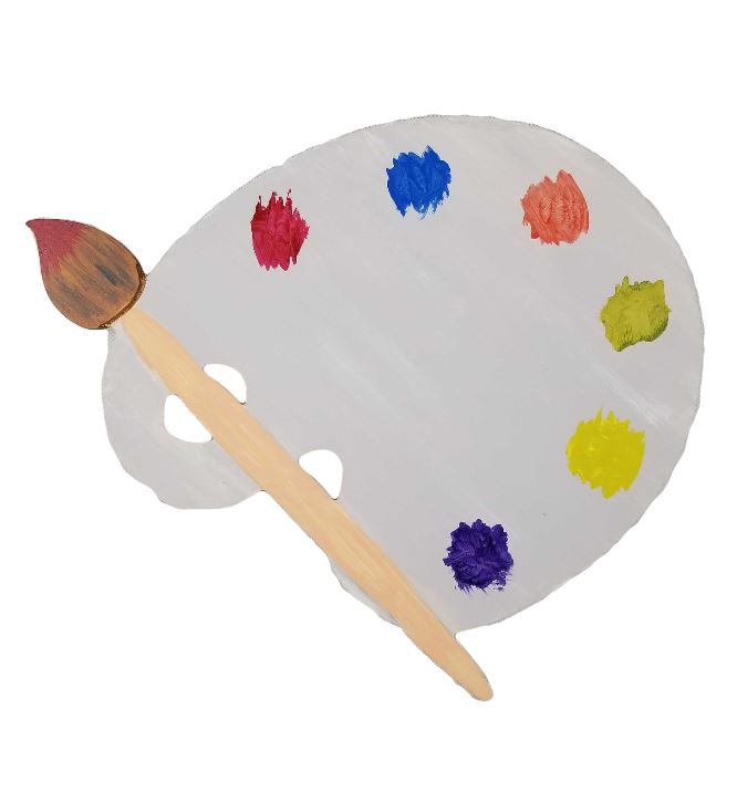 Basic Shape Paint Palette MDF Cutout Silhouette - Unfinished For DIY