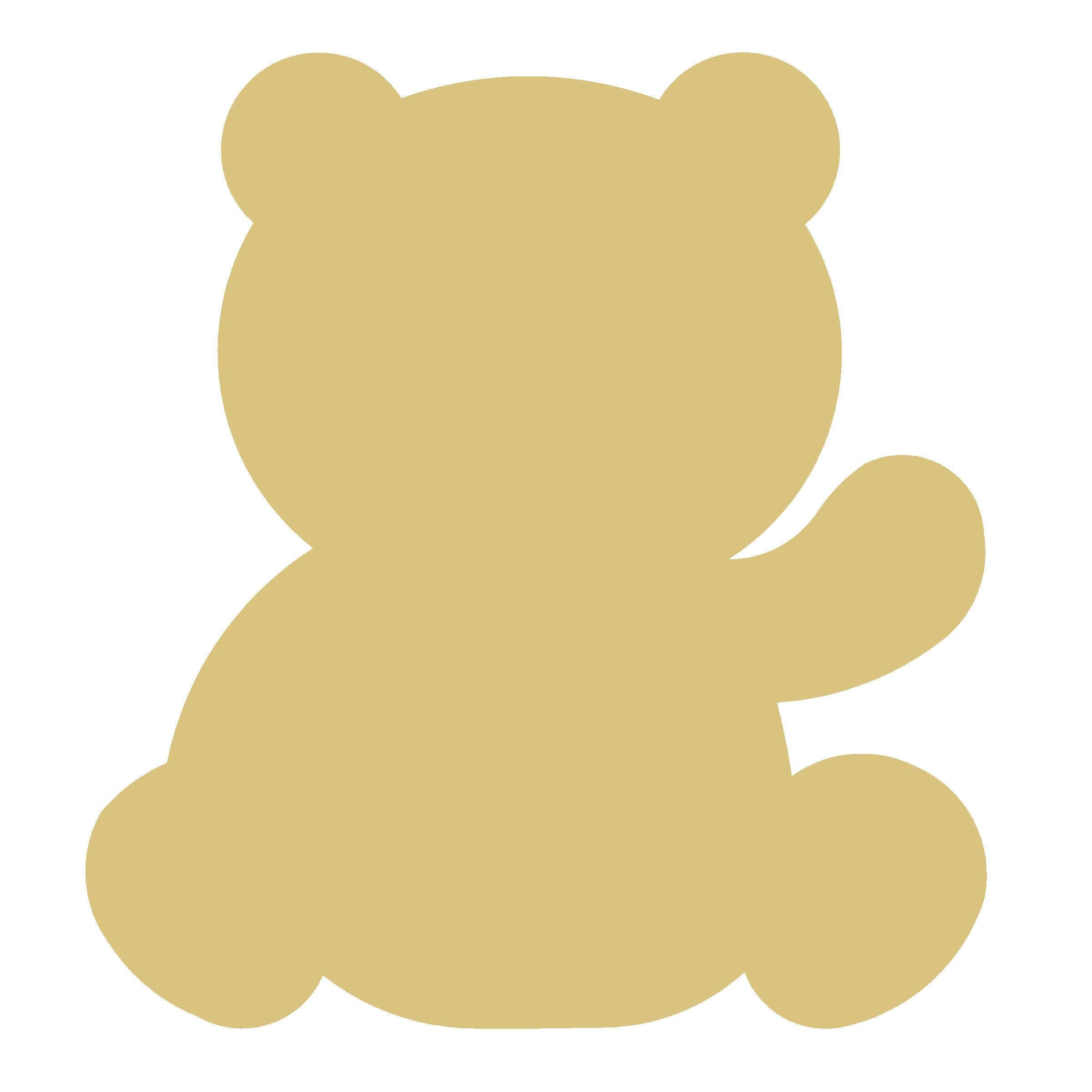 Basic Shape Panda Bear MDF Cutout Panda Silhouette - Unfinished For DIY