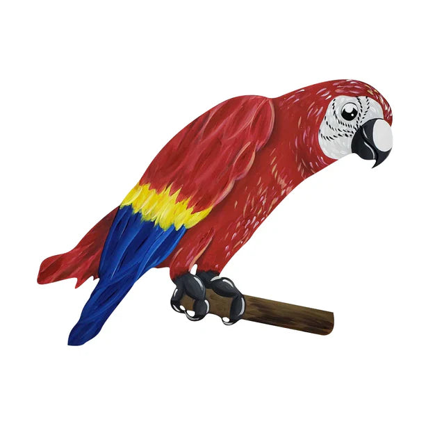 Design By Line Parrot MDF Cutout Perched On Branch - Unfinished For DIY
