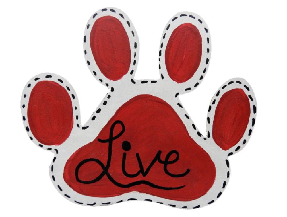 Basic Shape Paw MDF Cutout Paw Print Silhouette Style 1 - Unfinished For DIY