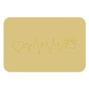 Basic Shape Rectangle Plaque MDF Cutout Heartbeat Line With Paw Print - Unfinished For DIY